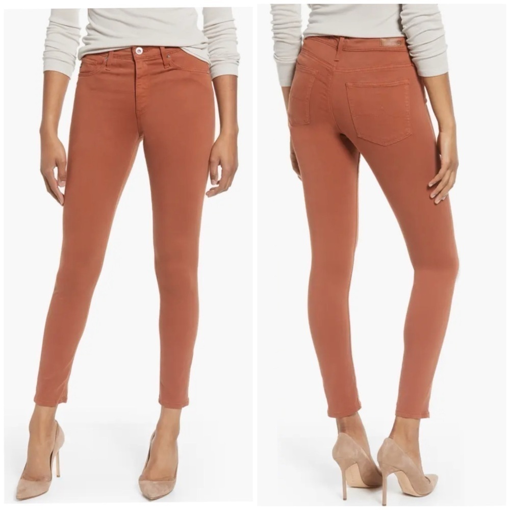 AG Jeans Farrah Skinny Ankle High Rise Stretch Sateen in Brick Dust Size 31 NWT!